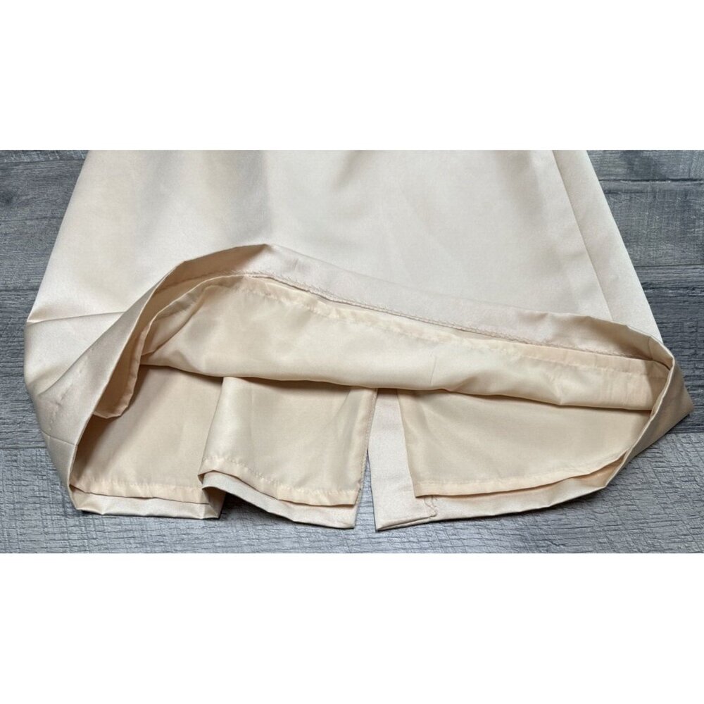 Alfred Angelo Strapless Dress Womens 10 Gold Bridesmaid Cocktail Mini Bow Lined - Picture 4 of 10